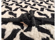 Tissu pied de coq noir et écru