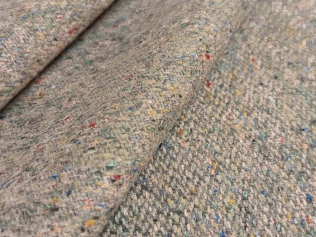 Tissu tweed beige