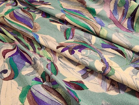 Tissu Viscose imprimée extensible