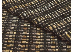 Tissu tweed artisanal haute-couture noir
