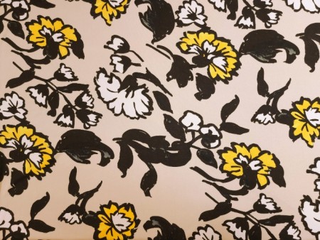 Tissu jersey imprimé fleurs bicolores