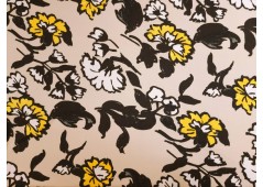 Tissu jersey imprimé fleurs bicolores