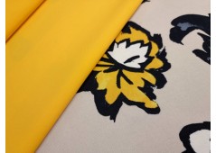 Tissu jersey imprimé fleurs bicolores