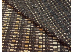 Tissu tweed artisanal haute-couture noir