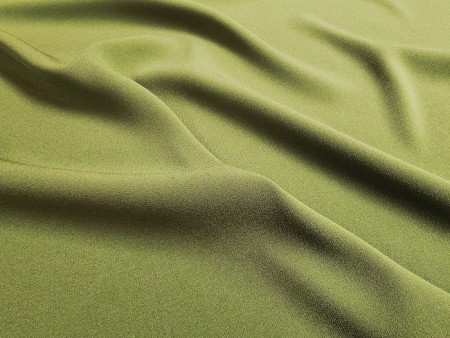 Tissu crêpe satin vert mousse