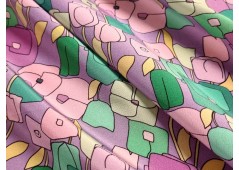 Tissu crêpe de soie floralia pop art