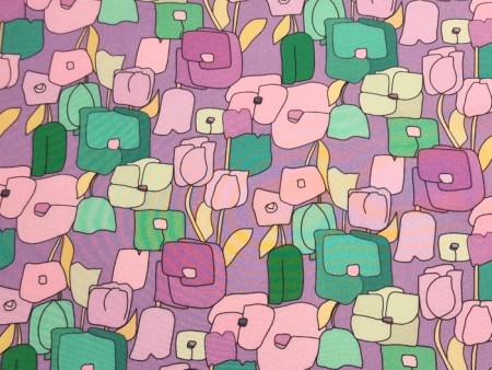 Tissu crêpe de soie floralia pop art