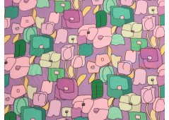Tissu crêpe de soie floralia pop art