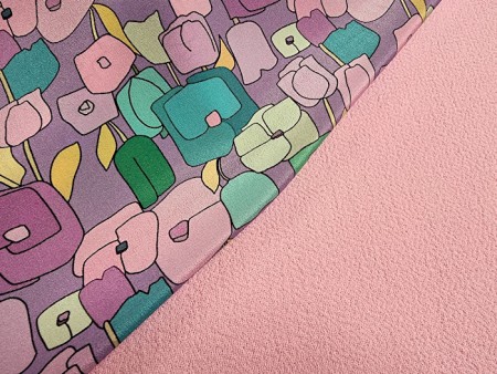 Tissu double crêpe de laine rose