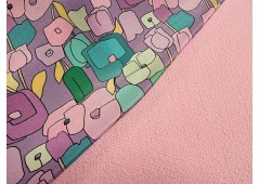 Tissu double crêpe de laine rose
