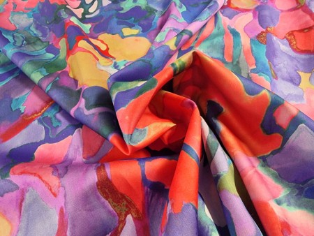 Tissu satin de coton "Songe Polychrome"