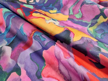 Tissu satin de coton "Songe Polychrome"