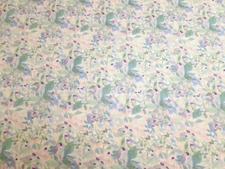 Tissu percale imprimée aquarelle de feuilles pastel