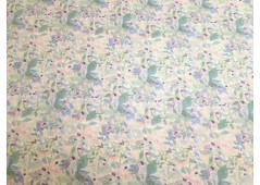 Tissu percale imprimée aquarelle de feuilles pastel