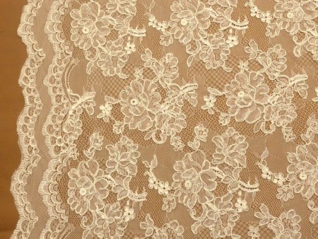 Dentelle blanc cassé festonnée