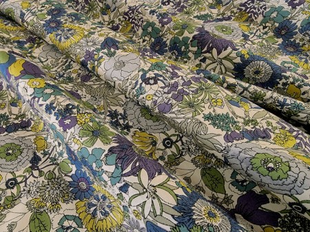 Tissu percale de coton florale