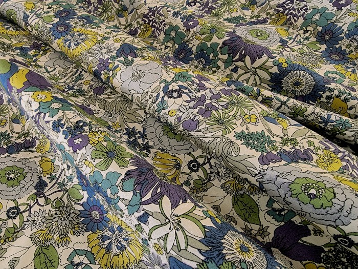 Tissu percale de coton florale