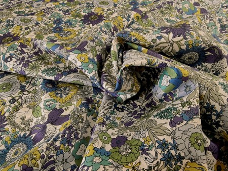 Tissu percale de coton florale