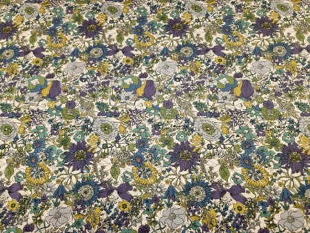 Tissu percale de coton florale