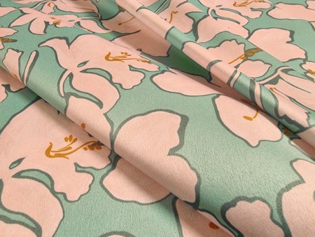Tissu satin imprimé bicolore