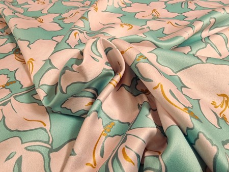 Tissu satin imprimé bicolore