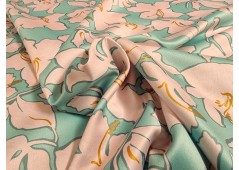 Tissu satin imprimé bicolore
