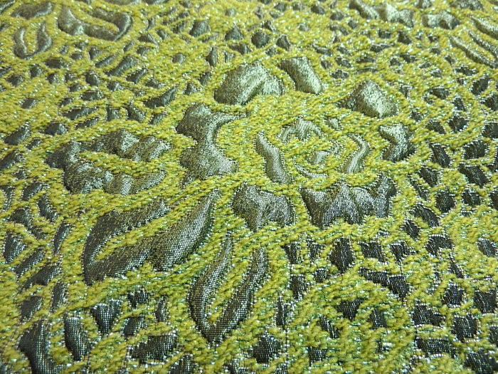 Tissu broché en camaïeux de verts
