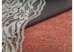 Tissu dentelle mécanique grise