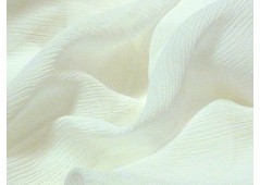 Tissu crépon de soie blanc