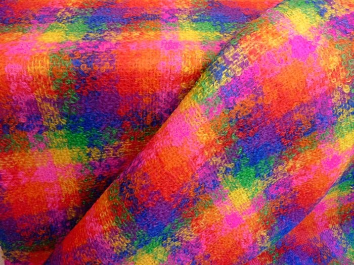 Ecossais coloré en laine mohair