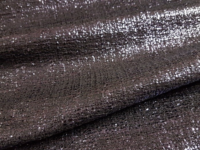 Tissu natté de coton noir enduit