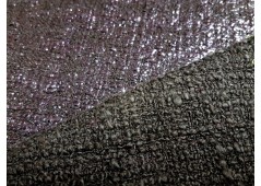 Tissu natté de coton noir enduit