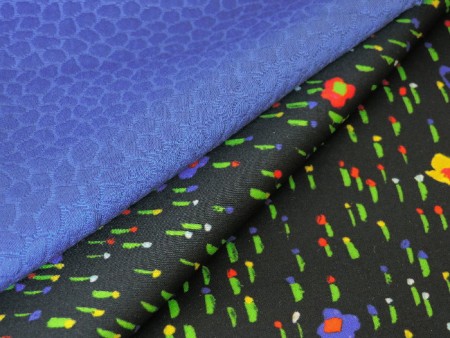 Tissu piqué de coton bleu cobalt