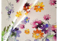 Piqué de coton imprimé fleurs d'été