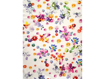 Piqué de coton imprimé fleurs d'été