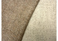 Tissu manteau tweed de laine double- face écru et beige